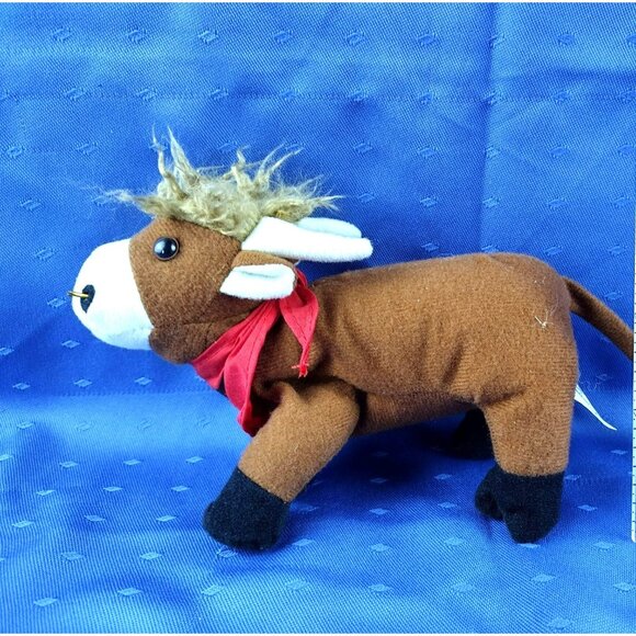 Bull Plush Earnhardt Auto Center 7 In Steer Red Bandanna Western Animal Toy - Picture 10 of 10